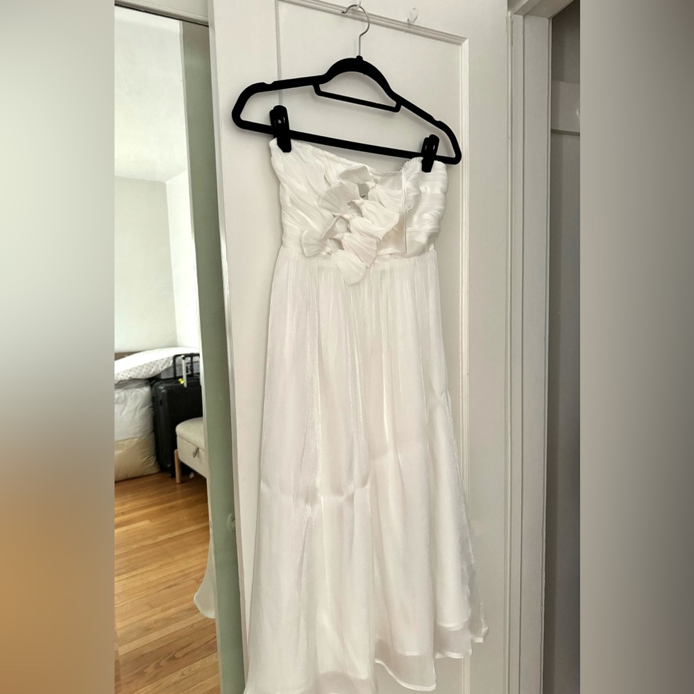 BRIDAL: BOW FLORAL MIDI DRESS
